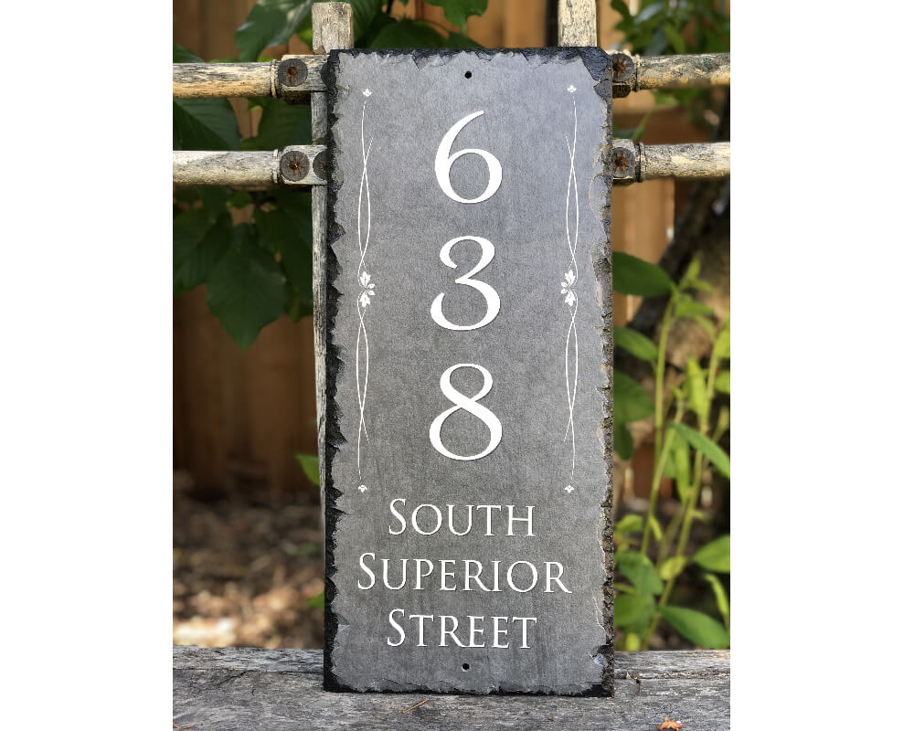 Customizable Slate House Number Sign - Tall House Number Plaque - Handmade and Personalized