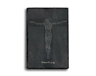 Customizable Slate Bible Verse Sign - Christ on the Cross...