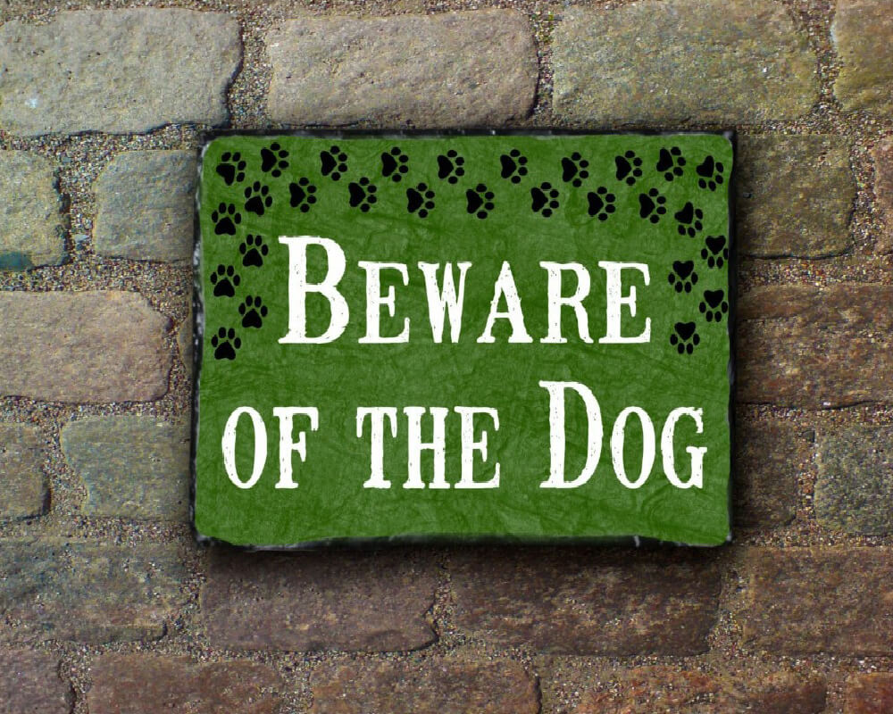 Handmade Slate House Sign - Beware of The Dog Plaque