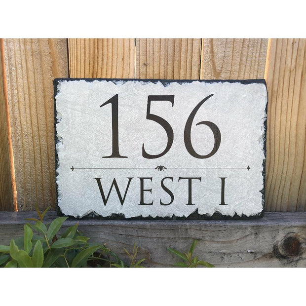 Customizable Slate Home Address House Sign - Light Grey - Handmade and Personalized