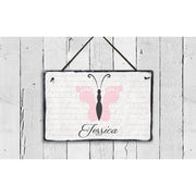 Handmade and Customizable Slate Baby Girl Name Sign - Sassy Squirrel Ink