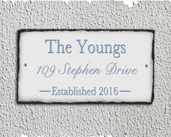 Customizable Slate Home Address House Sign - Handmade and Personalized with Name, Address