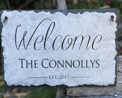 Customizable Slate Welcome Sign - Home Address Plaque - Handmade and Personalized