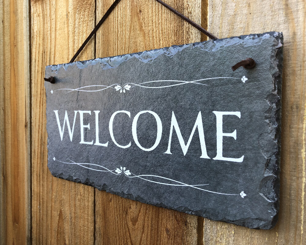 Reception Slate Signs Handmade and Customizable Slate Welcome House Sign