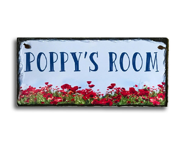 Handmade and Customizable Slate House Sign - Girls Room Plaque