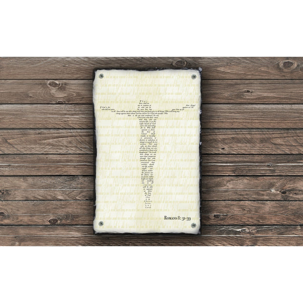 Handmade and Customizable Slate Bible Verse Sign - Christ on the Cross - Sassy Squirrel Ink