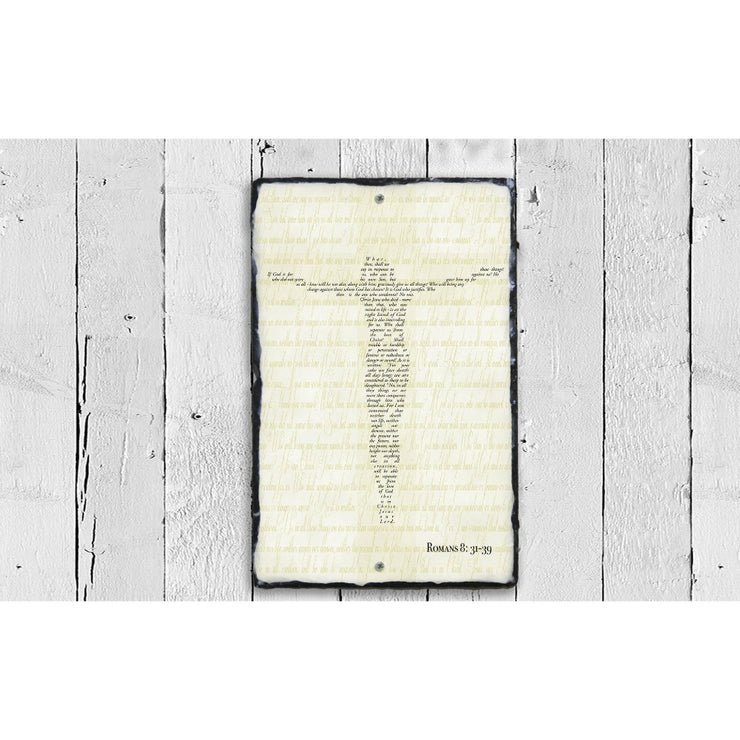 Handmade and Customizable Slate Bible Verse Sign - Christ on the Cross - Sassy Squirrel Ink