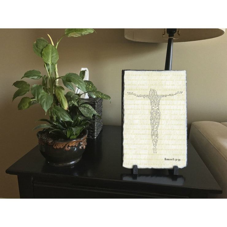Handmade and Customizable Slate Bible Verse Sign - Christ on the Cross - Sassy Squirrel Ink