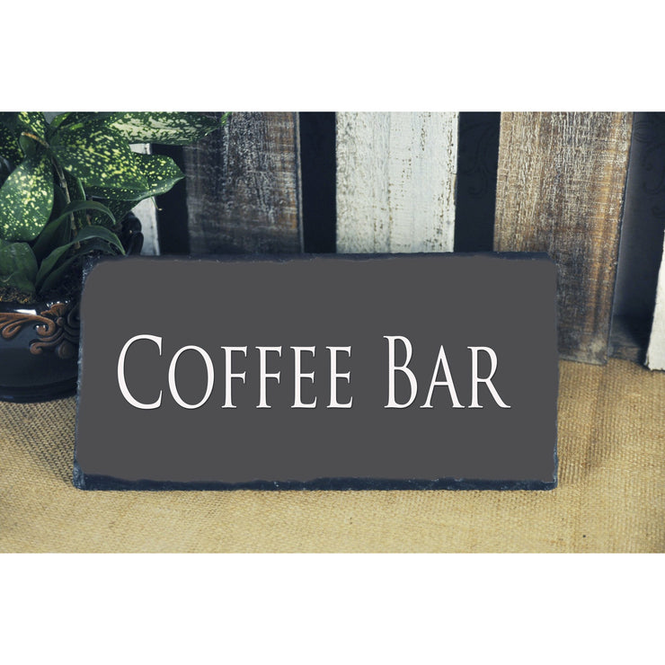 Handmade and Customizable Slate Home Sign - Coffee Bar Plaque - Sassy Squirrel Ink