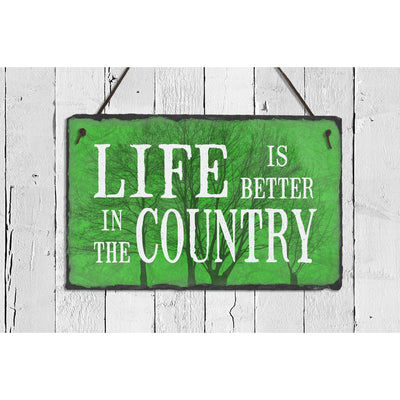 Handmade and Customizable Slate Home Sign - Life is Better in the Country Plaque - Sassy Squirrel Ink