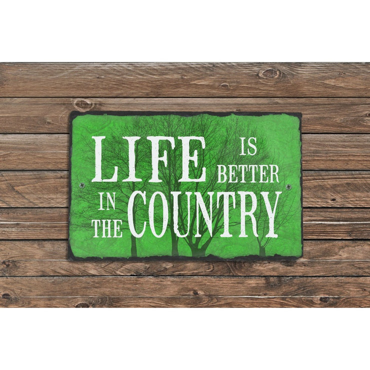 Handmade and Customizable Slate Home Sign - Life is Better in the Country Plaque - Sassy Squirrel Ink