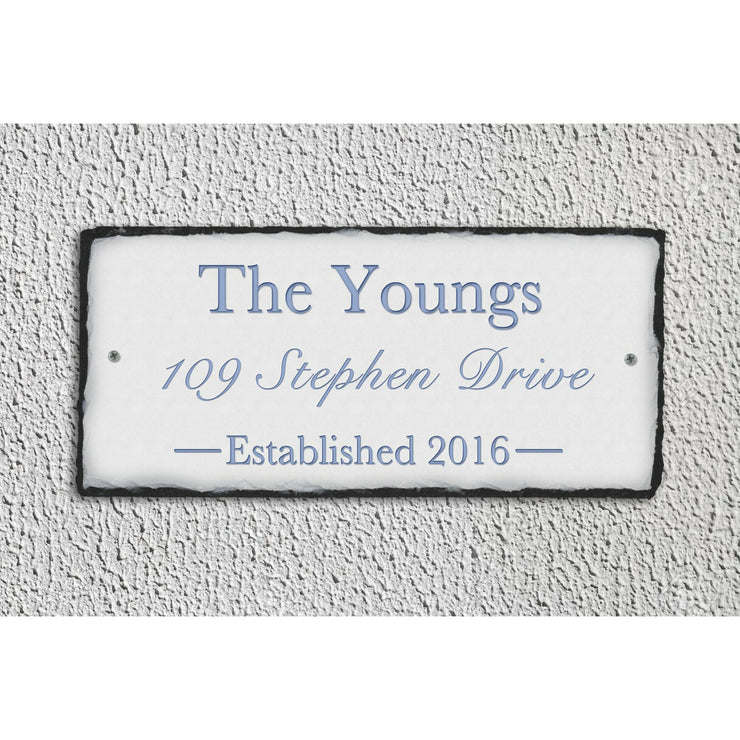 Handmade and Customizable Slate Home Address Sign - Personalize with Name, Address - Sassy Squirrel Ink