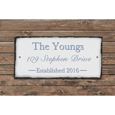 Handmade and Customizable Slate Home Address Sign - Personalize with Name, Address - Sassy Squirrel Ink