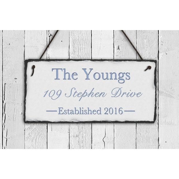 Handmade and Customizable Slate Home Address Sign - Personalize with Name, Address - Sassy Squirrel Ink
