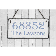 Handmade and Customizable Slate Home Address Sign - Eggshell House Number - Sassy Squirrel Ink