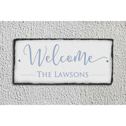 Handmade and Customizable Slate Welcome Sign - Family Name Plaque - Sassy Squirrel Ink