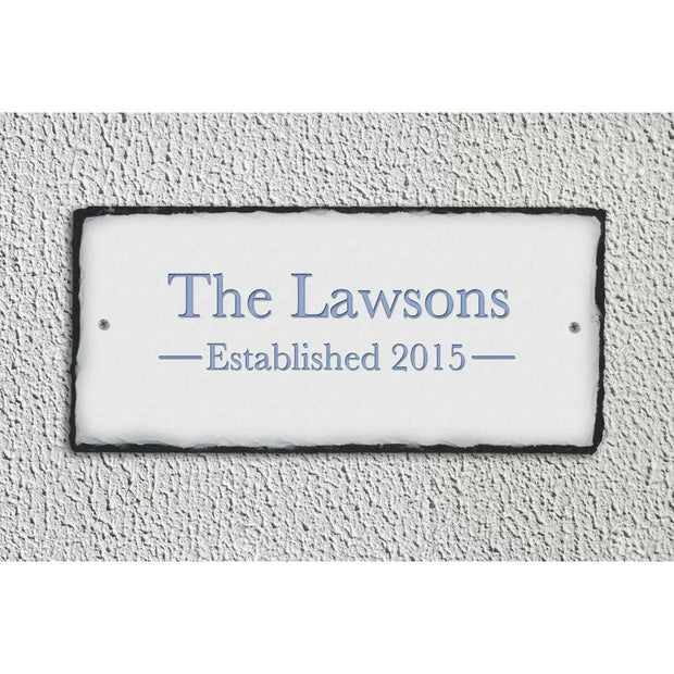 Handmade and Customizable Slate Home Address Sign - Date Established - Sassy Squirrel Ink
