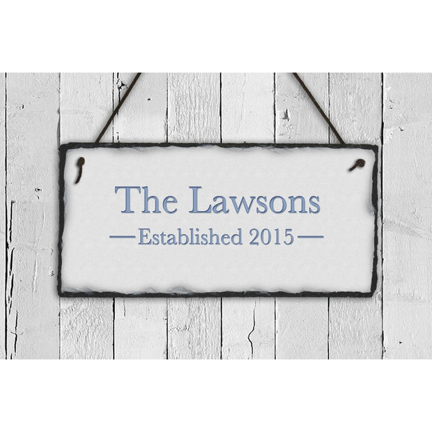 Handmade and Customizable Slate Home Address Sign - Date Established - Sassy Squirrel Ink