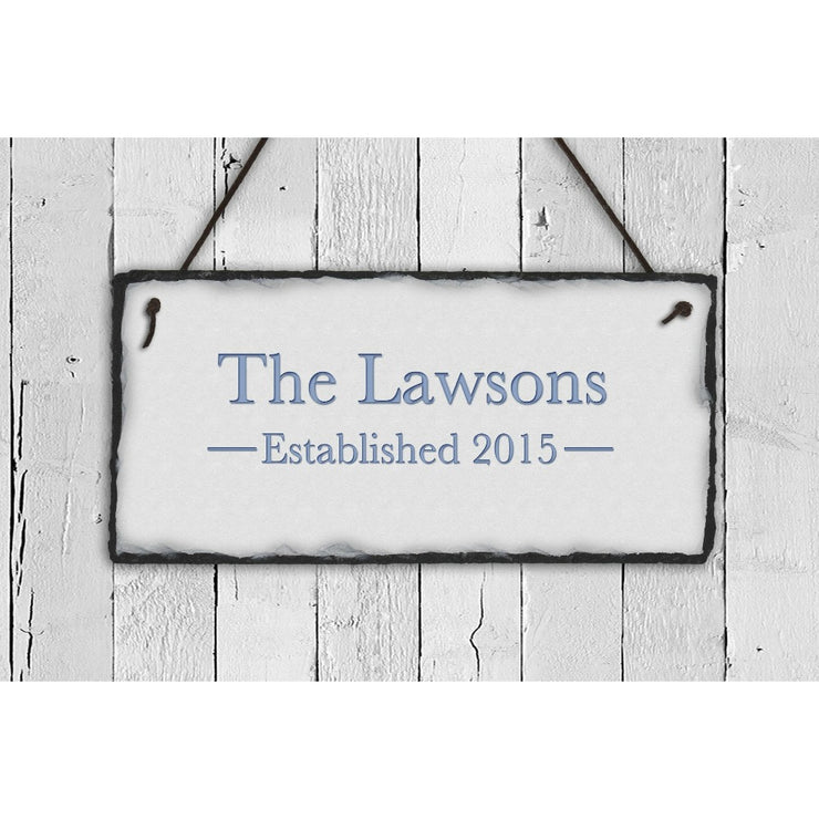Handmade and Customizable Slate Home Address Sign - Date Established - Sassy Squirrel Ink