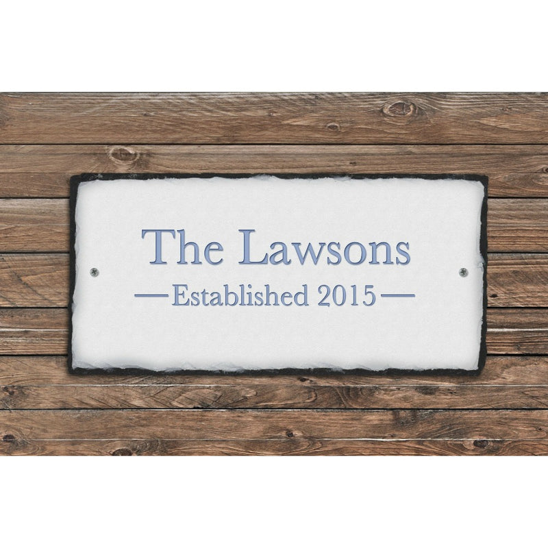 Handmade and Customizable Slate Home Address Sign - Date Established - Sassy Squirrel Ink