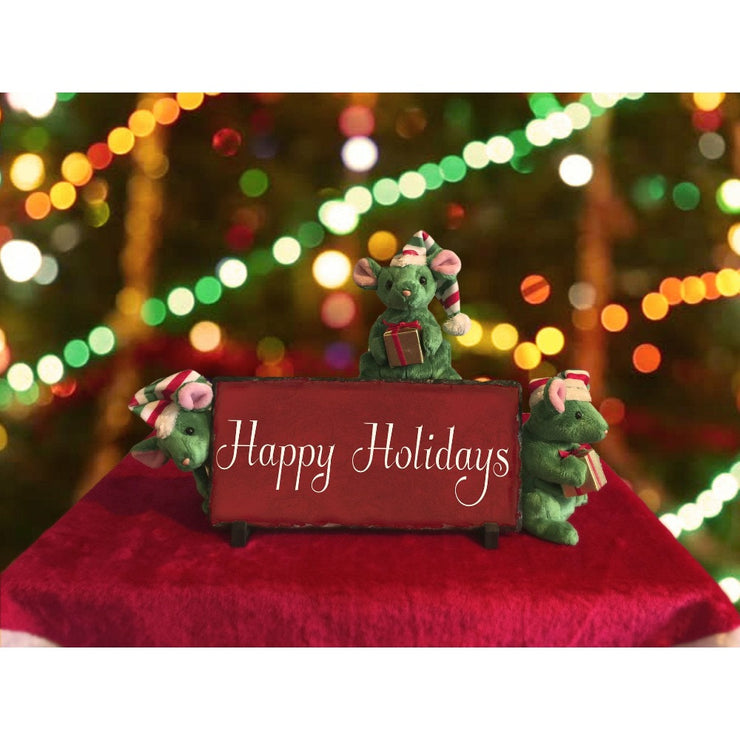 Handmade and Customizable Slate Holiday Sign - Happy Holidays - Sassy Squirrel Ink