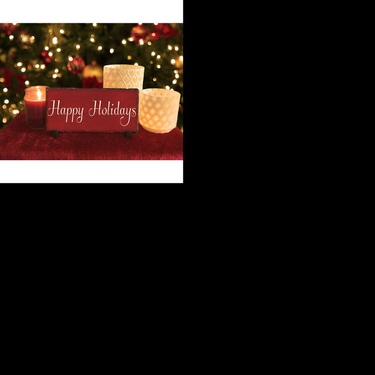 Handmade and Customizable Slate Holiday Sign - Happy Holidays - Sassy Squirrel Ink