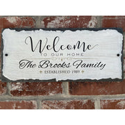 Beautifully Handcrafted and Customizable Slate Home Address Plaque. Improve the curb appeal of your property with this bespoke house sign.