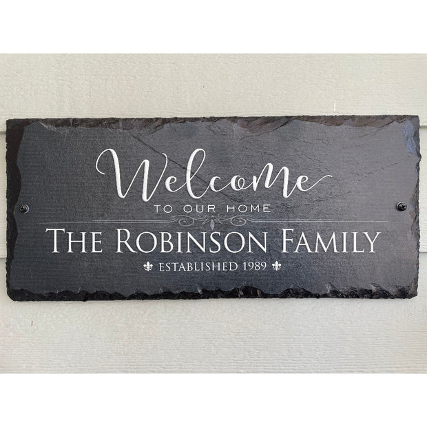 Beautifully Handcrafted and Customizable Slate Home Address Plaque. Improve the curb appeal of your property with this bespoke house sign.