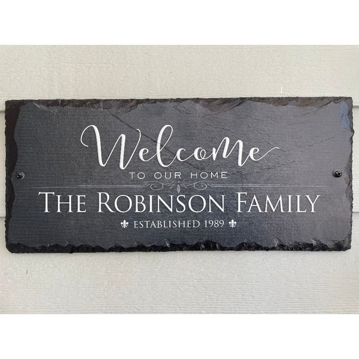 Beautifully Handcrafted and Customizable Slate Home Address Plaque. Improve the curb appeal of your property with this bespoke house sign.