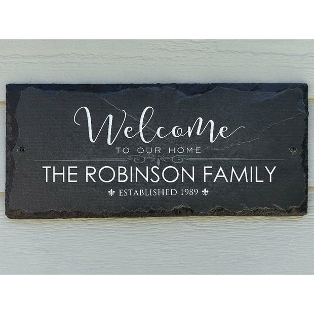Beautifully Handcrafted and Customizable Slate Home Address Plaque. Improve the curb appeal of your property with this bespoke house sign.