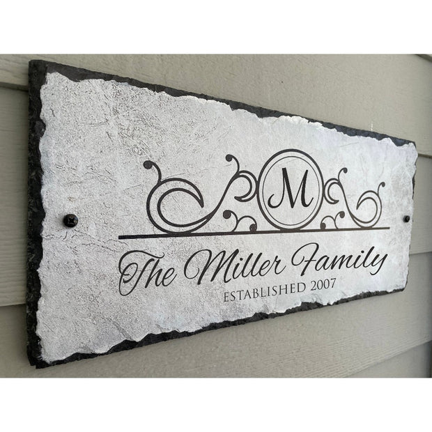 Beautifully Handcrafted and Customizable Slate Home Address Plaque. Improve the curb appeal of your property with this bespoke house sign.