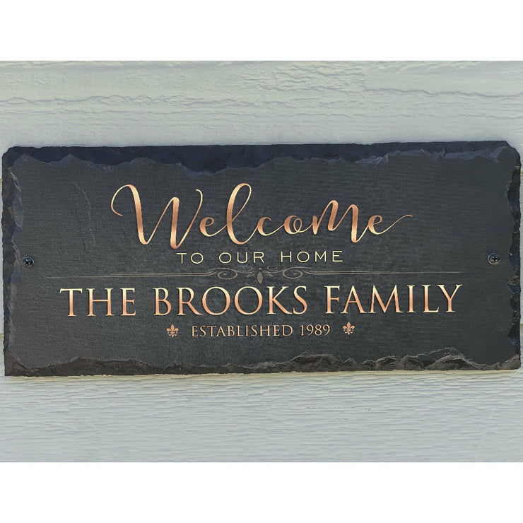 Beautifully Handcrafted and Customizable Slate Home Address Plaque. Improve the curb appeal of your property with this bespoke house sign.