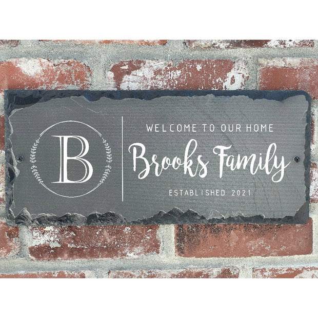 Beautifully Handcrafted and Customizable Slate Home Address Plaque. Improve the curb appeal of your property with this bespoke house sign.
