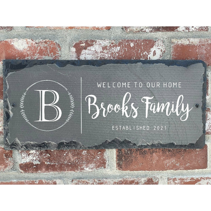 Beautifully Handcrafted and Customizable Slate Home Address Plaque. Improve the curb appeal of your property with this bespoke house sign.