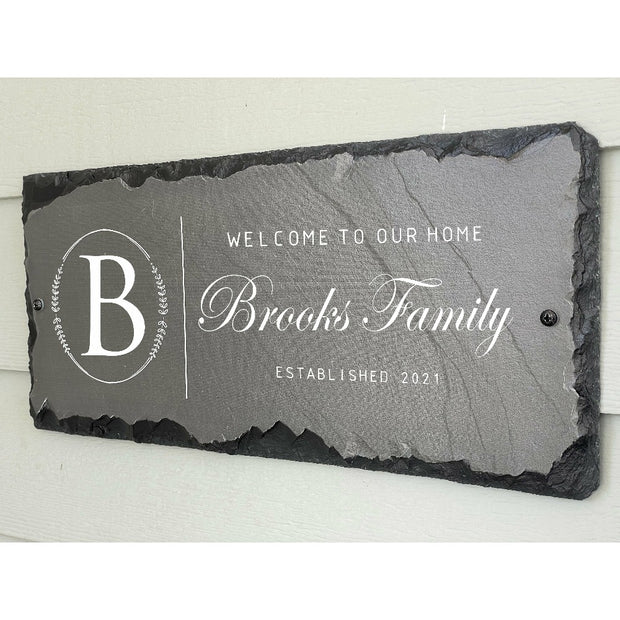 Beautifully Handcrafted and Customizable Slate Home Address Plaque. Improve the curb appeal of your property with this bespoke house sign.