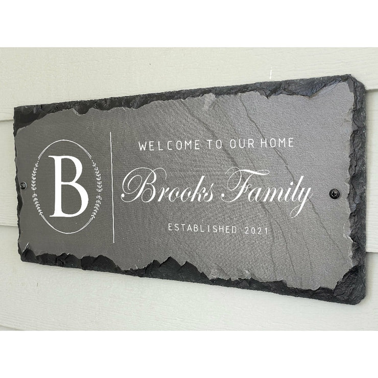 Beautifully Handcrafted and Customizable Slate Home Address Plaque. Improve the curb appeal of your property with this bespoke house sign.