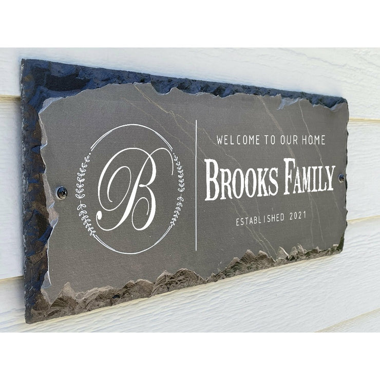 Beautifully Handcrafted and Customizable Slate Home Address Plaque. Improve the curb appeal of your property with this bespoke house sign.