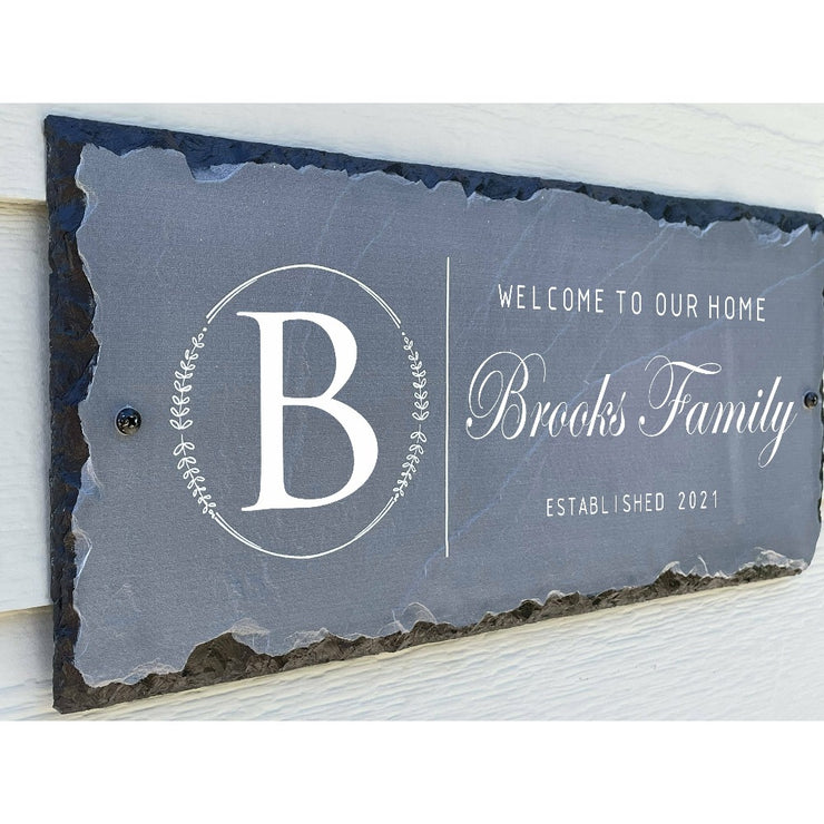 Beautifully Handcrafted and Customizable Slate Home Address Plaque. Improve the curb appeal of your property with this bespoke house sign.