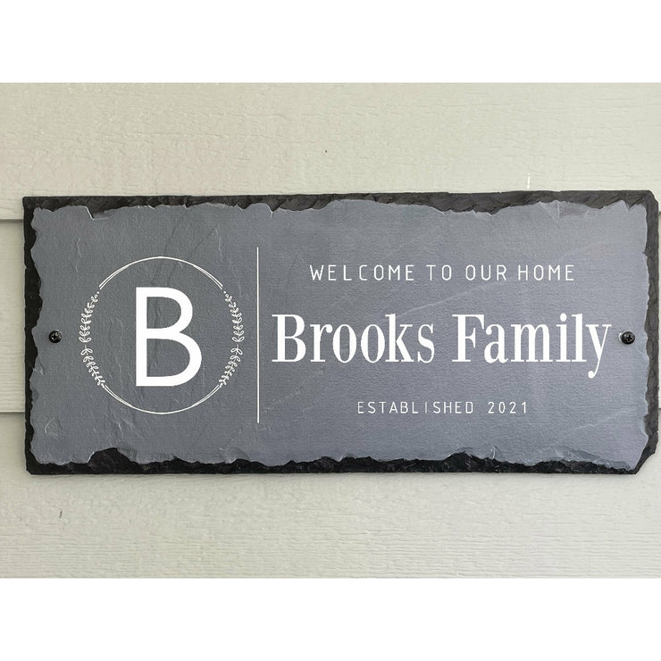 Beautifully Handcrafted and Customizable Slate Home Address Plaque. Improve the curb appeal of your property with this bespoke house sign.