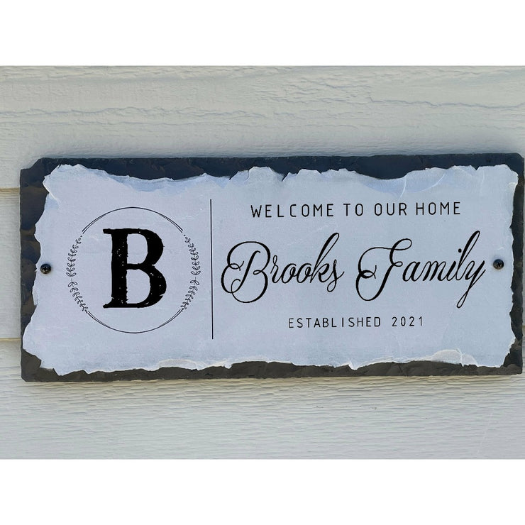 Beautifully Handcrafted and Customizable Slate Home Address Plaque. Improve the curb appeal of your property with this bespoke house sign.