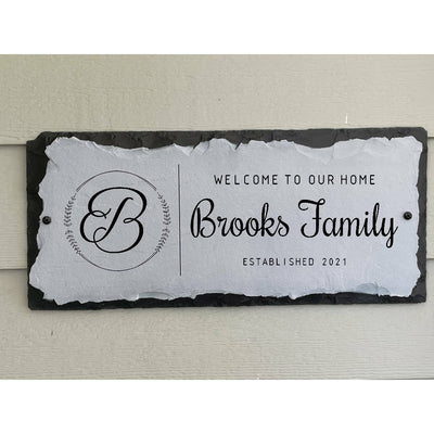 Beautifully Handcrafted and Customizable Slate Home Address Plaque. Improve the curb appeal of your property with this bespoke house sign.