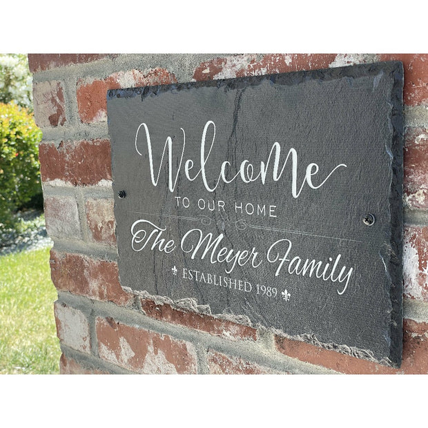 Beautifully Handcrafted and Customizable Slate Home Address Plaque. Improve the curb appeal of your property with this bespoke house sign.