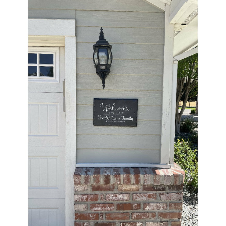 Beautifully Handcrafted and Customizable Slate Home Address Plaque. Improve the curb appeal of your property with this bespoke house sign.