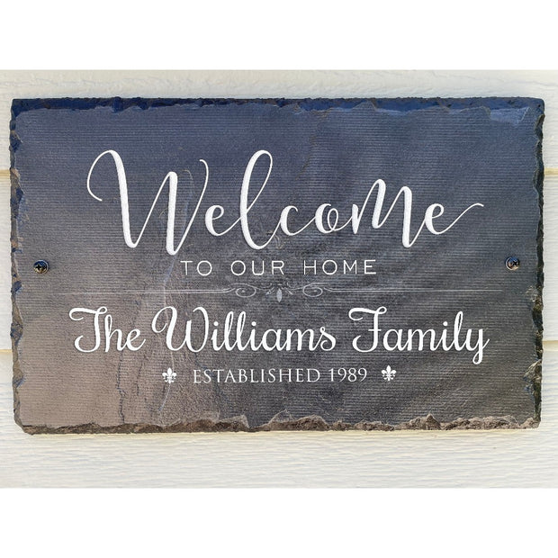 Beautifully Handcrafted and Customizable Slate Home Address Plaque. Improve the curb appeal of your property with this bespoke house sign.