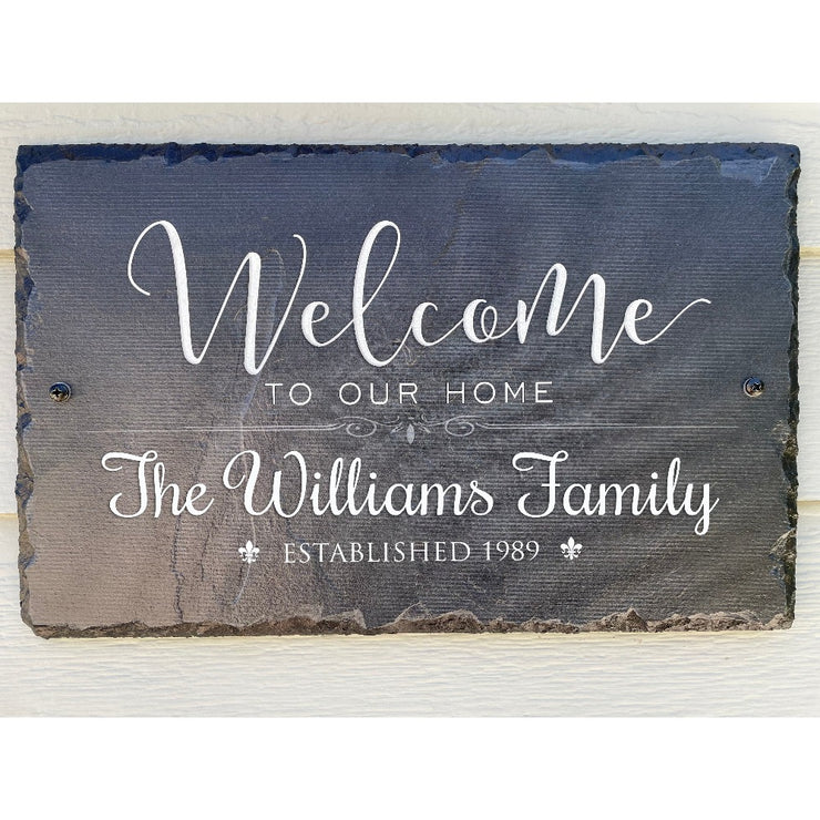 Beautifully Handcrafted and Customizable Slate Home Address Plaque. Improve the curb appeal of your property with this bespoke house sign.