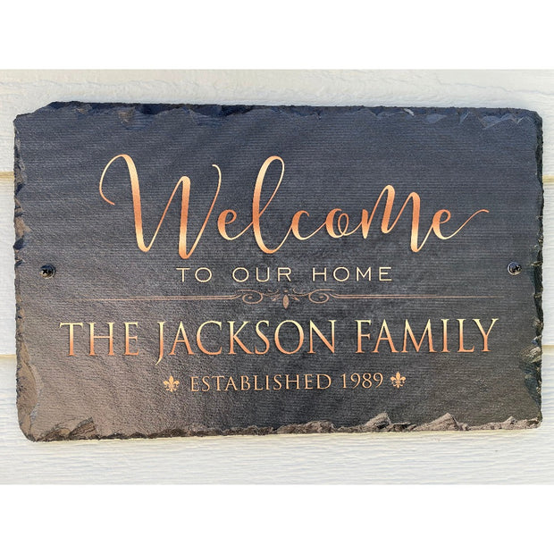 Beautifully Handcrafted and Customizable Slate Home Address Plaque. Improve the curb appeal of your property with this bespoke house sign.