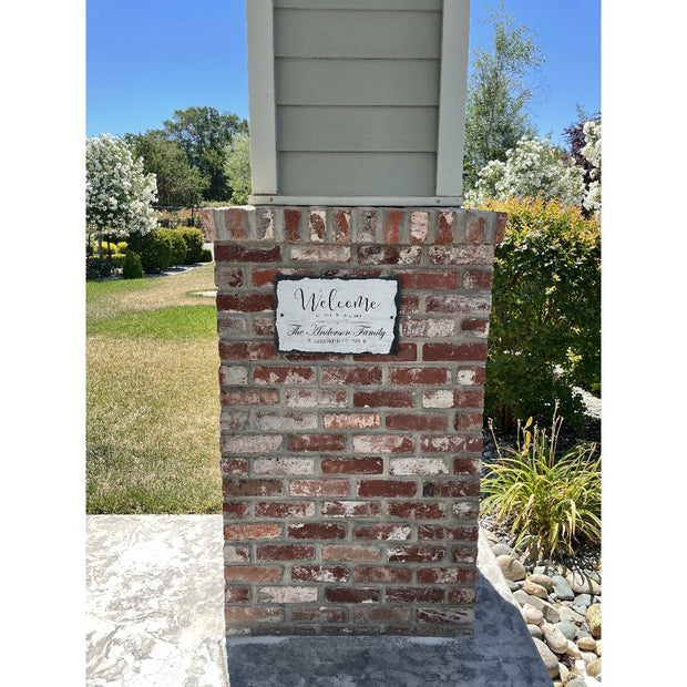 Beautifully Handcrafted and Customizable Slate Home Address Plaque. Improve the curb appeal of your property with this bespoke house sign.