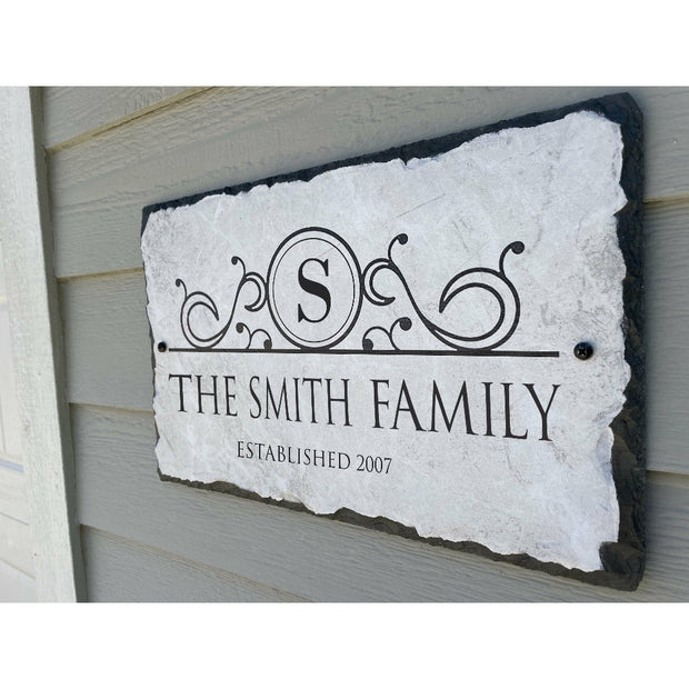 Beautifully Handcrafted and Customizable Slate Home Address Plaque. Improve the curb appeal of your property with this bespoke house sign.