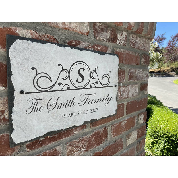 Beautifully Handcrafted and Customizable Slate Home Address Plaque. Improve the curb appeal of your property with this bespoke house sign.
