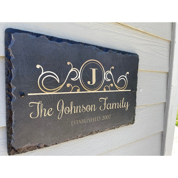 Beautifully Handcrafted and Customizable Slate Home Address Plaque. Improve the curb appeal of your property with this bespoke house sign.